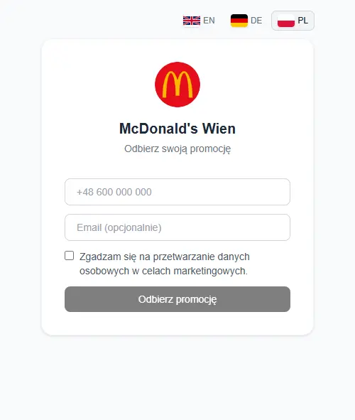 Zbieraj zgody i dane kontaktowe